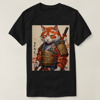 Samurai Cat with Koi Armor T-Shirt Design