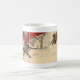 Samurai combat in the snow circa 1890 coffee mug
