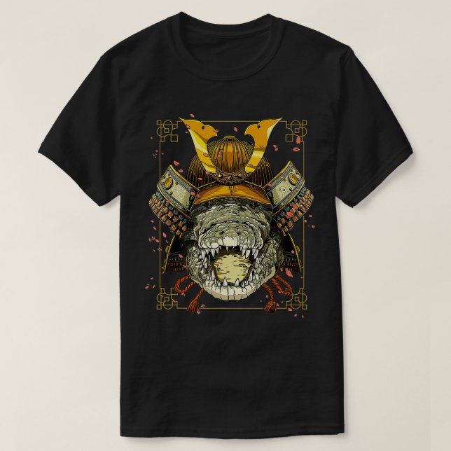 Samurai Crocodile Warrior Samurai Lovers Women Men T-Shirt (Design Front)