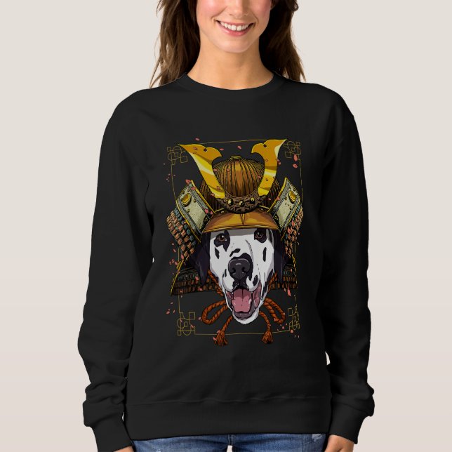 Samurai Dalmatian Spotted Dog  Japanese Warrior Bu Sweatshirt (Front)