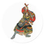 Samurai Drawing His Sword Classic Round Sticker