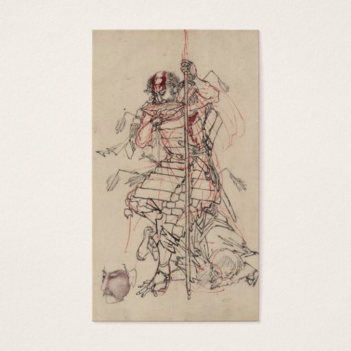 Customizable Samurai drinking Sake circa 1800s Business Card Template