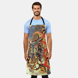Samurai Fighting a Tiger, Kuniyoshi, Ukiyo-e Apron