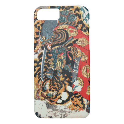 Samurai Fighting a Tiger Kuniyoshi Ukiyo_e iPhone 87 Case