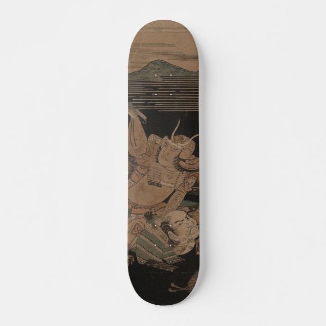 Samurai Fighting at Night circa 1770 Skateboard Deck (Front)