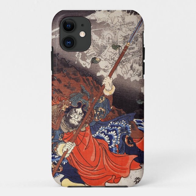 Samurai Fighting Demons Case-Mate iPhone Case (Back)