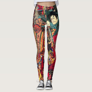 Samurai Fighting Demons Leggings