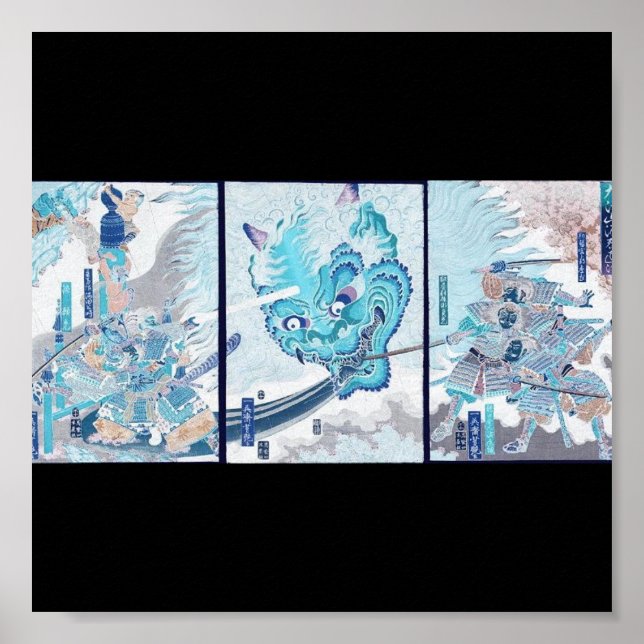 Samurai fighting evil spirit circa 1860 poster (Front)