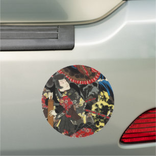 SAMURAI FIGHTING GIANT SNAKE CAR MAGNET