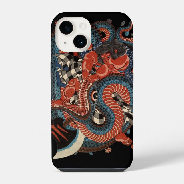 SAMURAI FIGHTING GIANT SNAKE IPHONE CASE (Back)