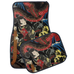 SAMURAI FIGHTING GIANT SNAKE TOAD CAR FLOOR MAT