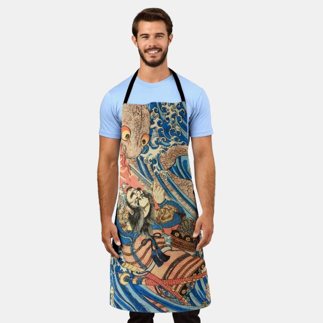 SAMURAI FIGHTING MONSTER APRON (Worn)
