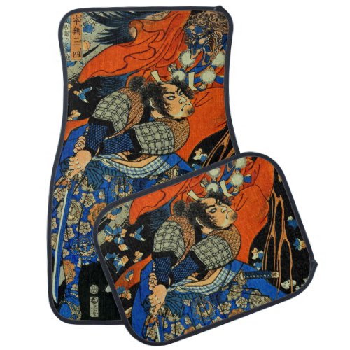 SAMURAI FIGHTING MONSTER CAR FLOOR MAT