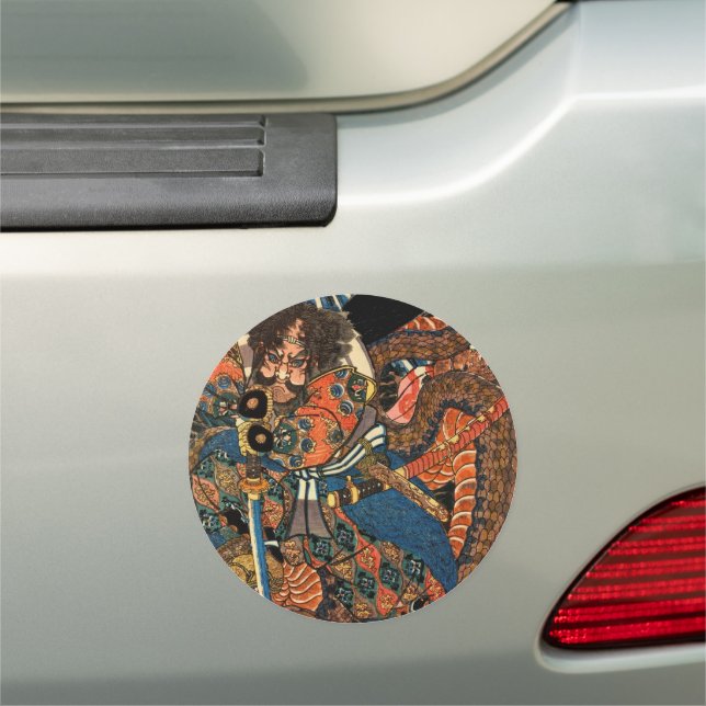 SAMURAI FIGHTING MONSTER CAR MAGNET (In Situ)