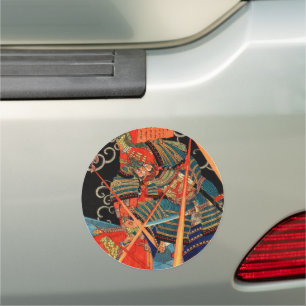 SAMURAI FIGHTING MONSTER CAR MAGNET