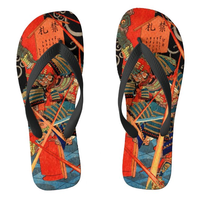 SAMURAI FIGHTING MONSTER FLIP FLOPS (Footbed)