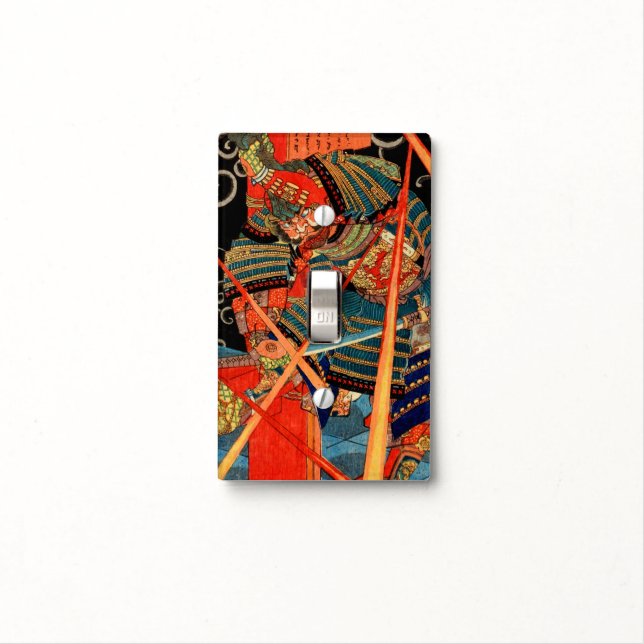 SAMURAI FIGHTING MONSTER LIGHT SWITCH COVER (In Situ)