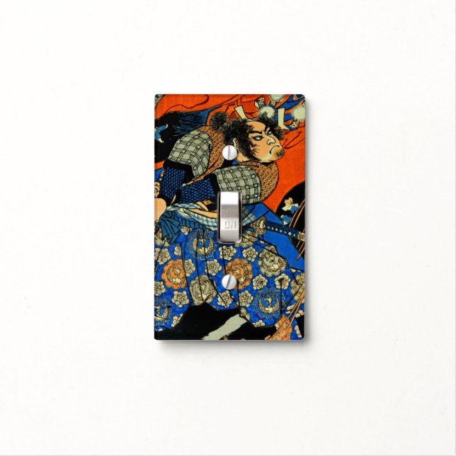 SAMURAI FIGHTING MONSTER LIGHT SWITCH COVER (In Situ)