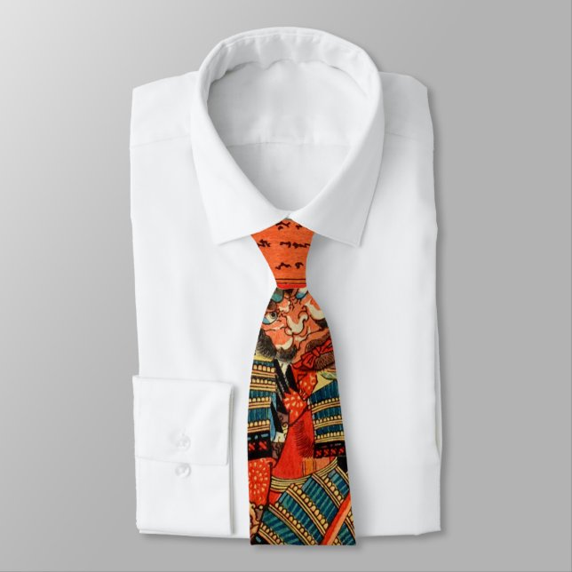 SAMURAI FIGHTING MONSTER NECK TIE (Tied)