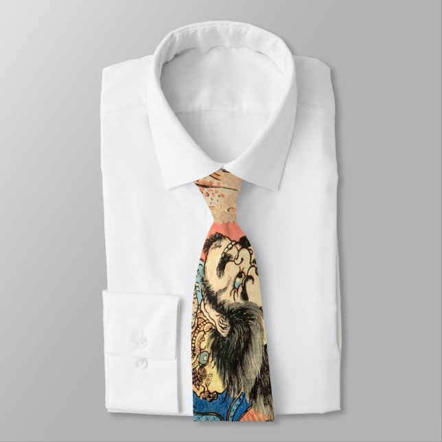 SAMURAI FIGHTING MONSTER NECK TIE (Tied)