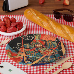 SAMURAI FIGHTING MONSTER PAPER PLATES