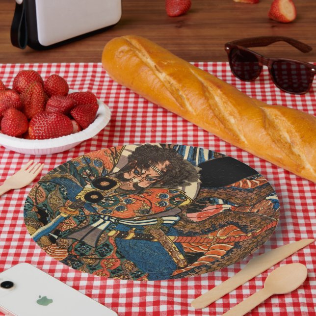 SAMURAI FIGHTING PYTHON PAPER PLATES (Picnic)