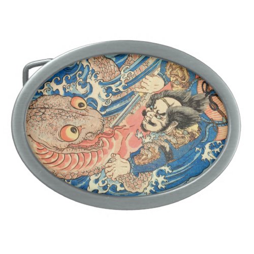 SAMURAI FIGHTING SALAMANDER BELT BUCKLE