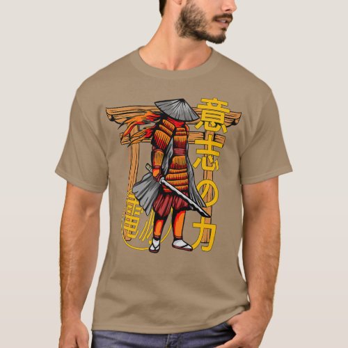 Samurai Figurine Strength Willpower Vintage Japan  T_Shirt
