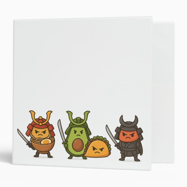 Samurai Food Warriors 3 Ring Binder (Front/Inside)