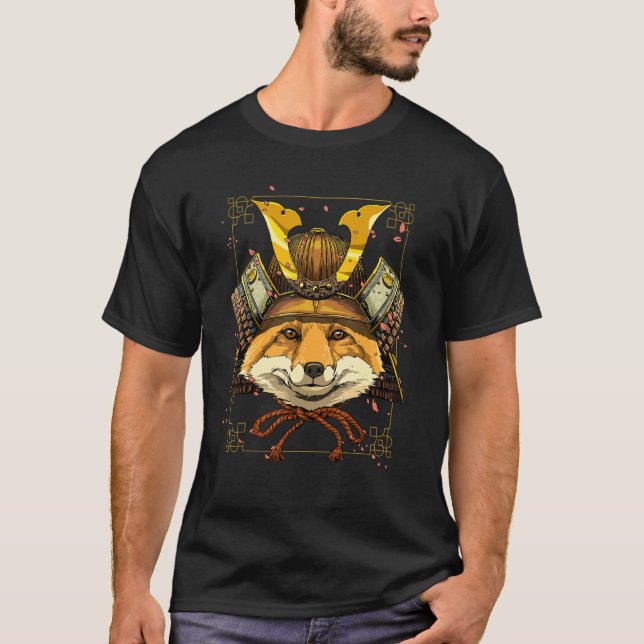Samurai Fox Hunting Japanese Warrior Bushido Japan T-Shirt (Front)