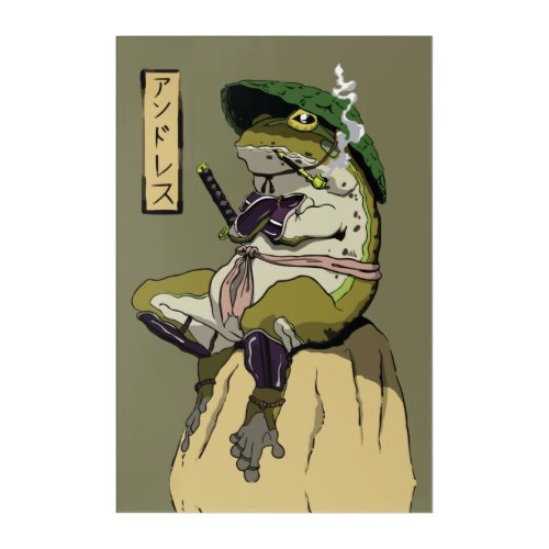 Samurai Frog Guardian of the Lotus Acrylic Print