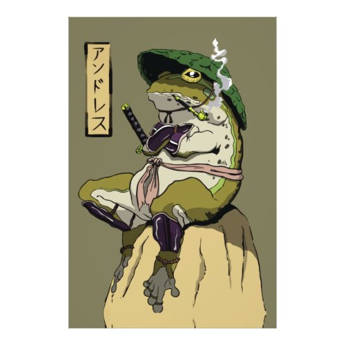 Samurai Frog Guardian of the Lotus Photo Print
