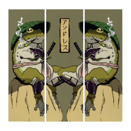 Samurai Frog Guardian of the Lotus Triptych