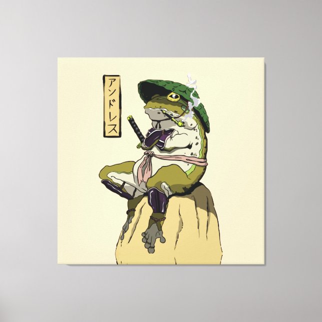 Samurai Frog Poster Faux Canvas Print Acrylic Prin (Front)
