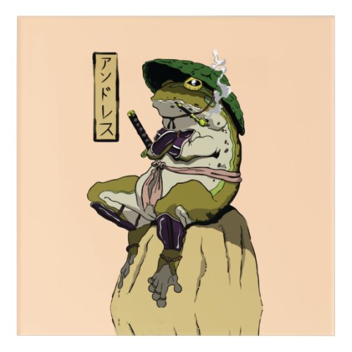 Samurai Frog Poster Faux Canvas Print Acrylic Prin Acrylic Print