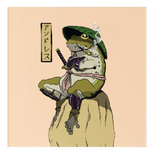 Samurai Frog Poster Faux Canvas Print Acrylic Prin Acrylic Print (Front)
