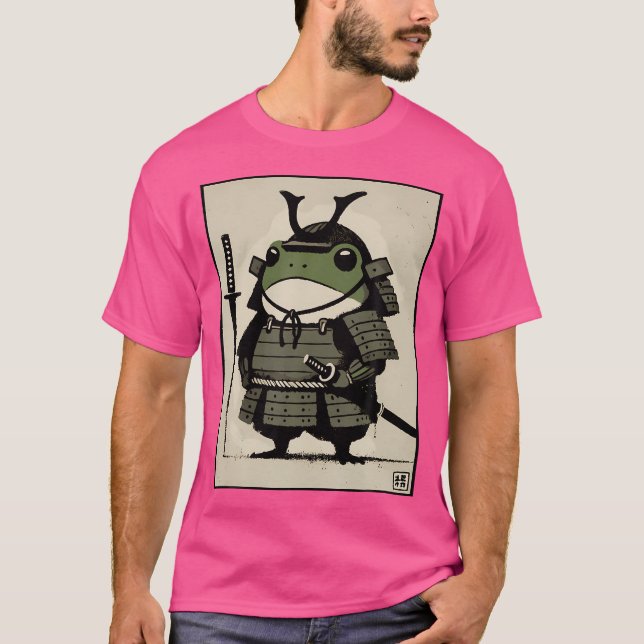 Samurai Frog Ukiyo-E Warrior Art T-Shirt (Front)