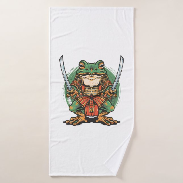  Samurai frog warrior  Bath Towel (Bath Towel)