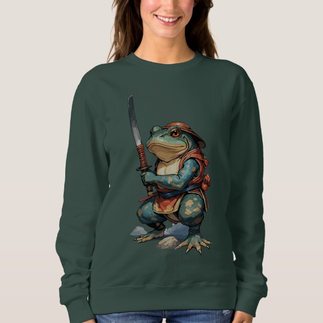 Samurai Frog Warrior with Katana Sweatshirt (Front)