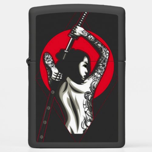 Samurai girl illustration  T_Shirt Throw Pillow Co Zippo Lighter