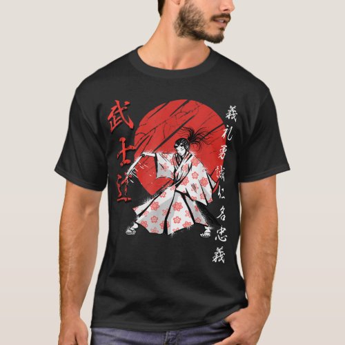 Samurai Girl Warrior Woman Bushido Code Japan T_Shirt