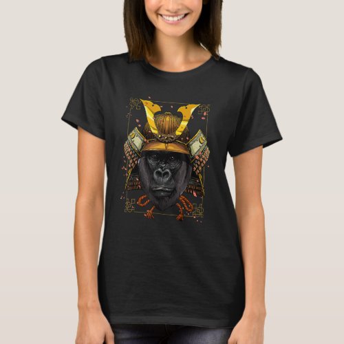 Samurai Gorilla Ape Japanese Warrior Bushido Japan T_Shirt