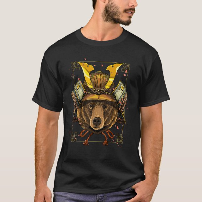Samurai Grizzly Bear Japanese Warrior Bushido Japa T-Shirt (Front)