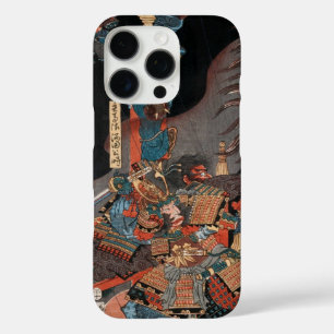 Samurai Hero Yorimitsu: Vintage Woodblock Art iPhone 16 Pro Case
