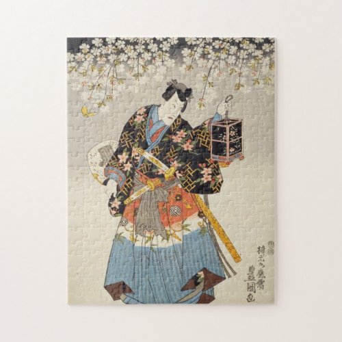 Samurai Holding Lantern Katana Ukiyo_e Puzzle