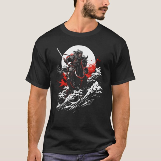 Samurai Horseback Archery Japan Art Graphic Tee (Front)