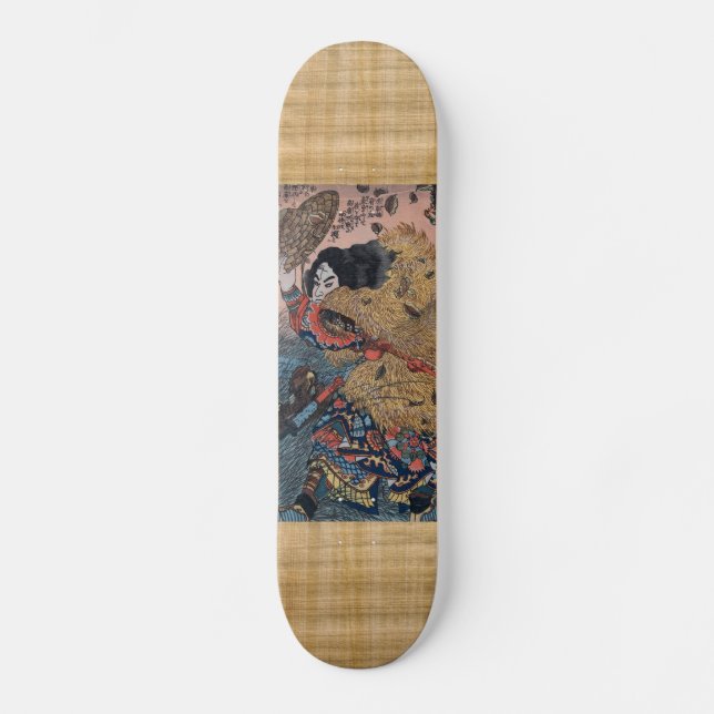 Samurai in Camouflage Skateboard Deck (Front)