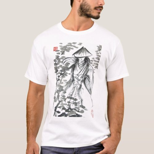 Samurai in the Forst Mens and Unisex T Shirt