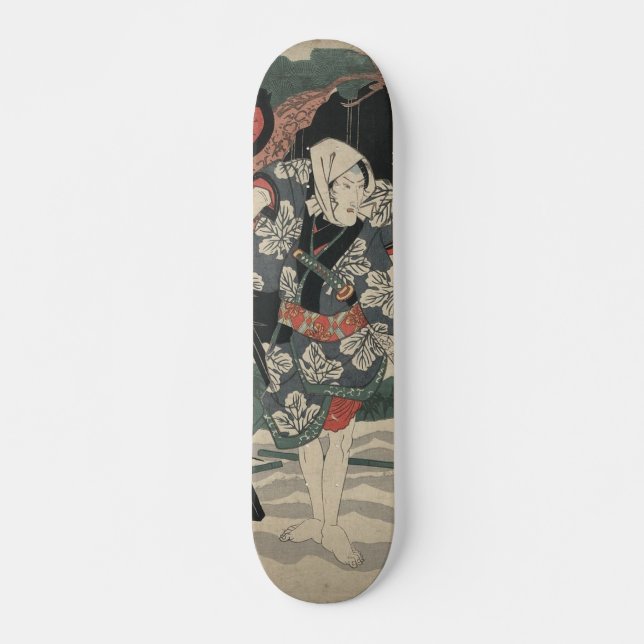 Samurai in the Snow in Japan circa 1825 Skateboard Deck (Front)