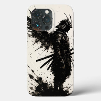 Samurai Ink Art - iPhone Warrior Hull with Wings 13 Pro Case